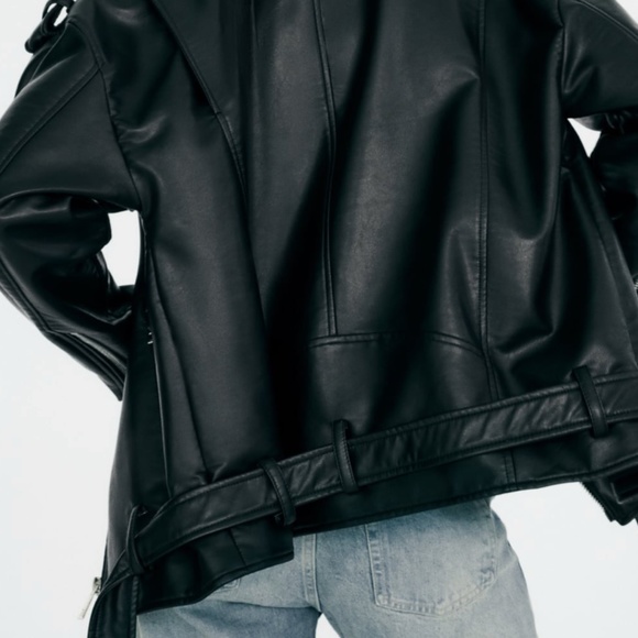 Zara oversized faux leather jacket - Picture 4 of 7